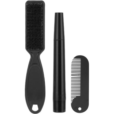 Kit de crayon à barbe pour homme, brosse à barbe en nylon, imperméable et résistant à la transpiration, 4 embouts, crayon à barbe marron (1/5)