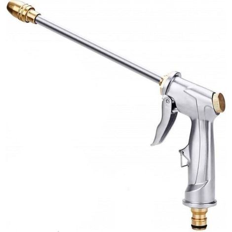 pistolet d'arrosage de jardin, douchette d'arrosage à haute pression réglable en métal, Bec de Pistolet étanches pour travaux de jardin, lavage de voiture, travaux de nettoyage (1/4)