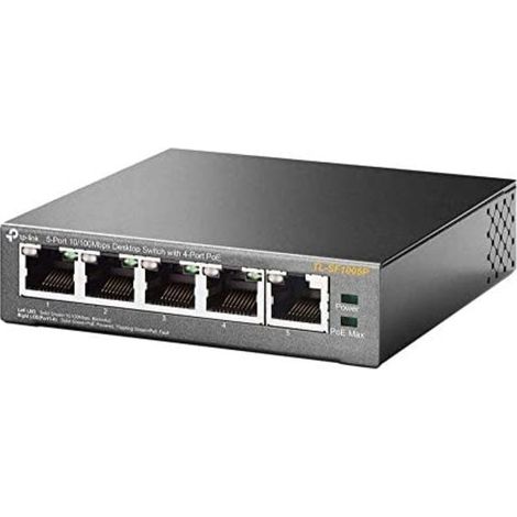TP-Link TL-SF1005P Unmanaged Fast Ethernet (10/100) Power over Ethernet (PoE) Schwarz (1/5)