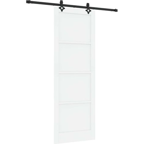 Maison Exclusive - Schiebetür Weiß und Schwarz 83 x 232 cm Massiv