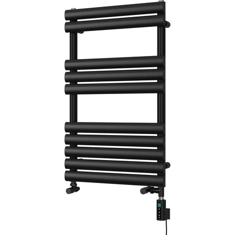 Omeara - Black Dual Fuel Towel Rail H825mm x W500mm Thermostatic WIFI (1/3)