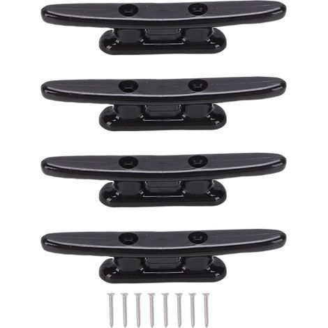 Ortviai 4 Équerres de Mouillage Nautiques en Plastique Noir, 10 cm, pour Bateaux, Kayaks et Quais – Lot de 4 (1/5)
