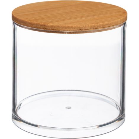 Caja Redonda Para Baño Poliestireno Bambú Transparente Selena (1/4)