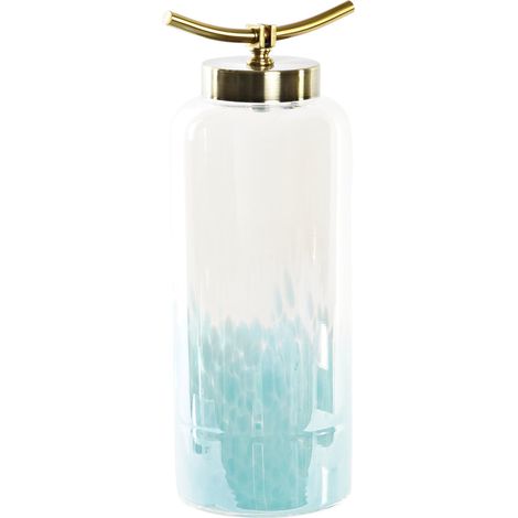 Metallglasvase 19x15x41 14.5 Glas Metall Blau Material Farbe mehrfarbige Vase -Familie Details (1/3)