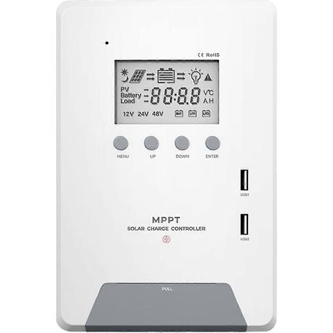 MPPT-Solarladeregler mit Display für solarbetriebene Smart Homes (weiß) (1/5)