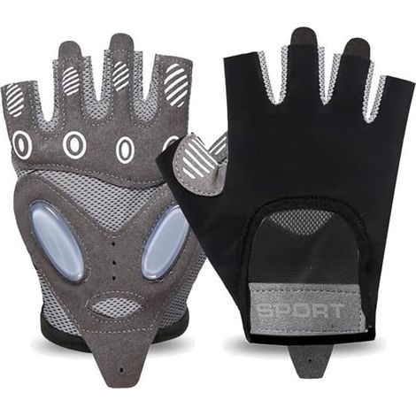 Gants de fitness unisexes, taille L, noirs, tour de main 20-21 cm, pour l'haltérophilie, le cyclisme et la musculation. (1/5)