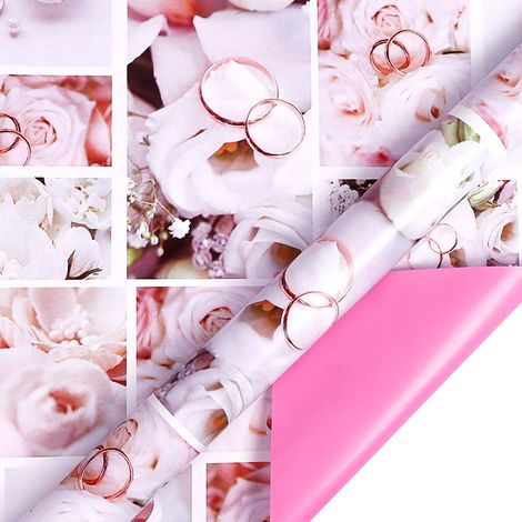 Papier D Emballage Cadeau - Double Face - 3 M - 80 Gsm - Sans Acide - Recyclable - Guide De Coupe Integre - 1 Unite (1/3)