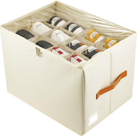 Youyijia Foldable Shoe Storage Box, Shoe Organiser for Closet, Shoe Storage Organiser with Clear Lids, Can Fit Ottoman, Shoe Organiser for Wardrobe 1 Pack (1/5)