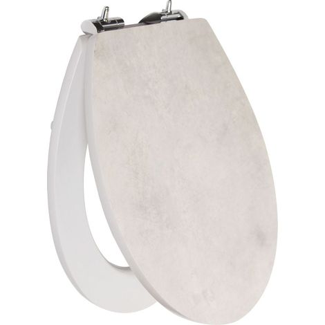 Primaster Toilettendeckel Betonoptik Grau MDF Absenkautomatik WC Sitz Klodeckel