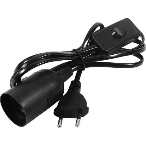 Luminaire suspendu suspendu, 1 pièce, support de douille d'ampoule avec interrupteur noir (1/3)