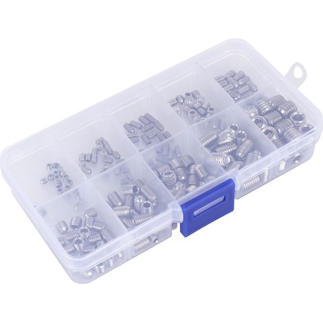 Boîte de 200 vis à tête hexagonale creuse de tailles multiples (M3, M4, M5, M6)