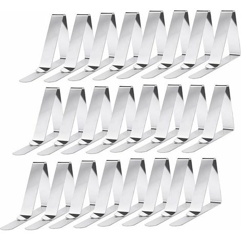 Green Mobility-Lot de 24 Pinces à Nappe en INOX - Ressort de Table pour maintien efficace (1/5)