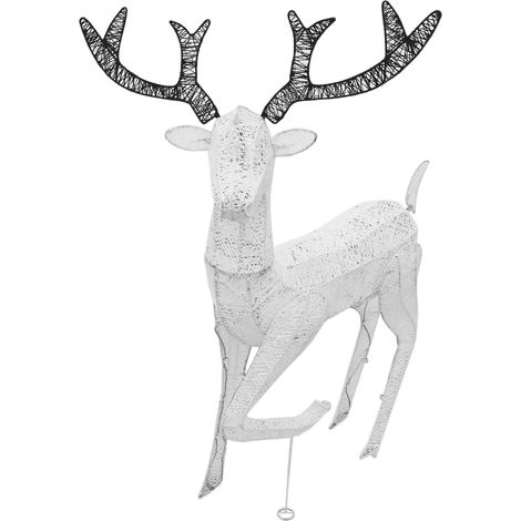 Cerf LED Illuminé Décoration de Noël 200 LEDs blanc froid Jardin Intérieur ou Extérieur Grand Festif