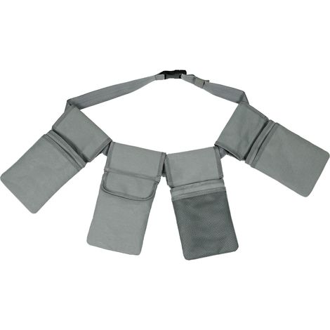 Outils de jardinage Ceinture en toile Sac à outils de jardinage Sac fourre-tout Sac de rangement pour la maison Sac Rack Pelouse Yard Sac de rangement Gris (1/5)