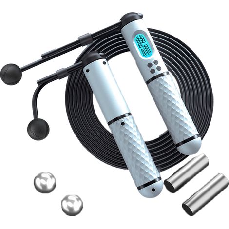 Corde À Sauter - Compteur LED Calories Et Tours - Longueur Ajustable - Mode Avec Corde Et Sans Corde - 1 Pièce (1/5)