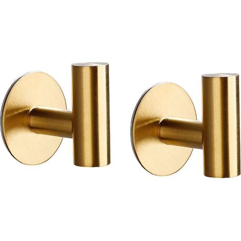 2 Pack SUS304 Stainless Steel Adhesive Hooks Heavy Duty Waterproof Wall Hooks for Bathroom Kitchen Hotel