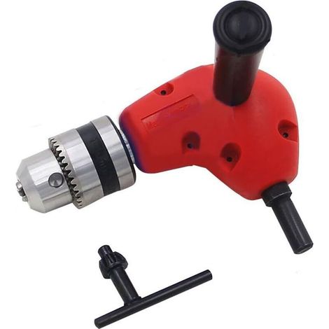 90 Degree Right Angle Round Shank Metal Drill Chuck Adapter 9.5mm Shank for 1-10mm Solid Round Shank Drill Chuck (1/5)