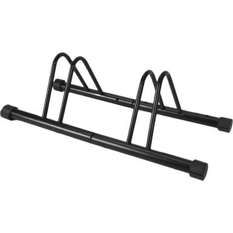 MTB Support de rangement pour vélo, support de stationnement au sol pour 3 vélos, support de rangement extérieur en métal pour vélo pour garage ou abri de jardin (2 stations de vélo) (1/5)