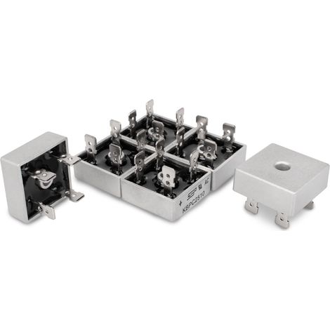 6 pont redresseur diodes kbpc2510 25A 1000v boîtier métallique monophasé via 4 broches (1/5)