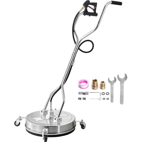 Nettoyeur de surface pour nettoyeur haute pression 535 mm, accessoire nettoyeur sol en acier inox sur roues, 310 bar max. connecteur 0,95 cm double poignée 2 buses pulvérisation pour béton patio (1/5)
