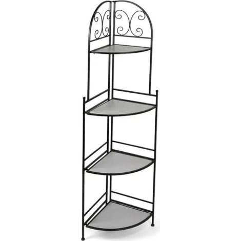 Set 2 scaffali angolari in metallo con 4 ripiani cm 35x35x162h
