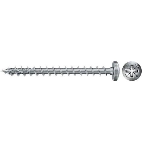 FISCHER 670445 PowerFast II FPF II PZF 5,0x30 BC 200 con cabeza redonda, engarce PZ, rosca total y cincado