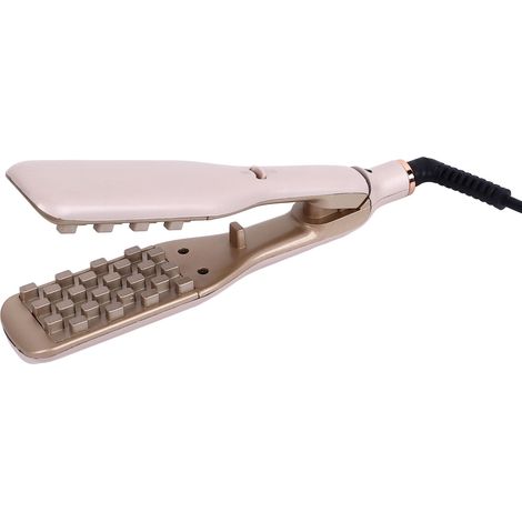 Fer à friser plat 45 W rose à ions négatifs, outil de coiffage pour cheveux ondulés et volumineux, prise américaine 110-220 V (1/5)