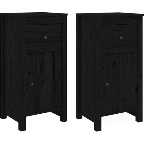 Maison Exclusive - Aparadores 2 uds madera maciza de pino negro 4 (1/5)