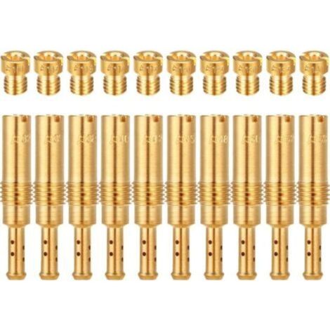 Ensemble de 20 jets de carburateur (10 jets principaux de carburateur et 10 jets pilotes lents), accessoires de carburateur PWK Keihin OKO CVK KOSO PE PWM (1/4)