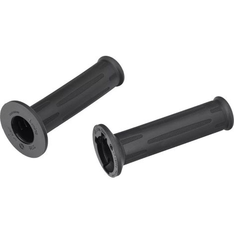 Manopole Domino ON road BMW (PER veicoli dotati di manopole riscaldate e pomello di navigazione) (24+24MM, LUNGHEZZA 122MM) Con foro, nere (1/3)