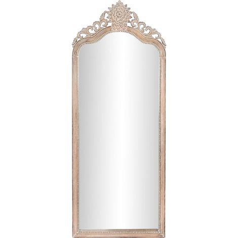 Miroir blanc délicat en verre de mangue élégant - Blanc naturel décapé