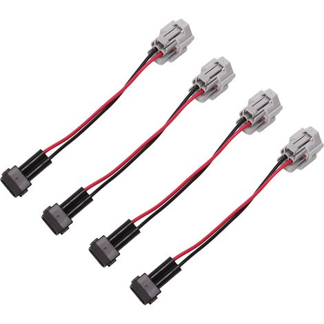4 adaptateurs de faisceau d'injecteurs de carburant pour connecteur femelle DENSO vers connecteur mâle EV1 A, remplacement pour Honda Civic K20 K24 (1/5)