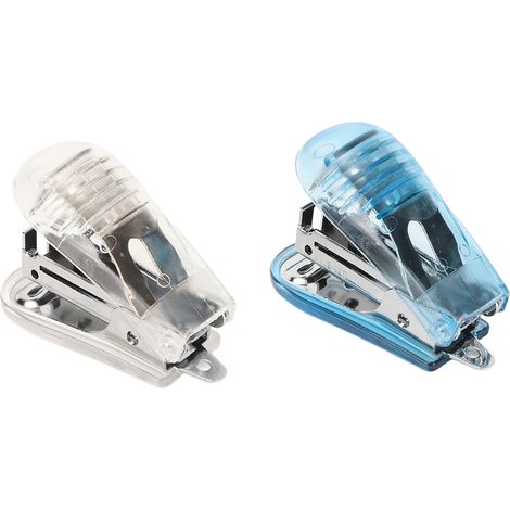 Lot de 2 mini agrafeuses portables, capacité 20 feuilles, structure à levier, agrafeuse manuelle pour 24/6, blanc et bleu (1/5)