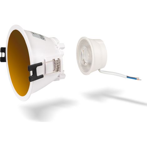 KIT Aro Downlight Redondo Ø93mm + Módulo LED MR16 5W - Blanco Neutro - Dorado