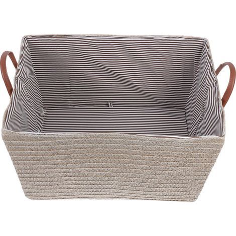 Panier de service avec poignées Grand Bac Osier Imitation Rotin pour jouets et collations - Organisateur multifonctionnel pour la maison et le bureau (1/5)
