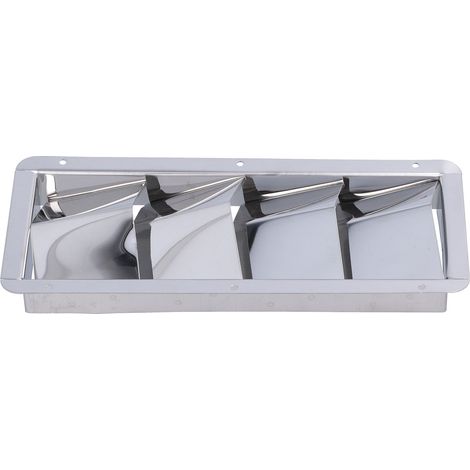 Grille de ventilation marine carrée 4 fentes en acier inoxydable, volet bateau, couvercle persienne pour hublot, grille de coque étanche, 4 emplacements. (1/5)