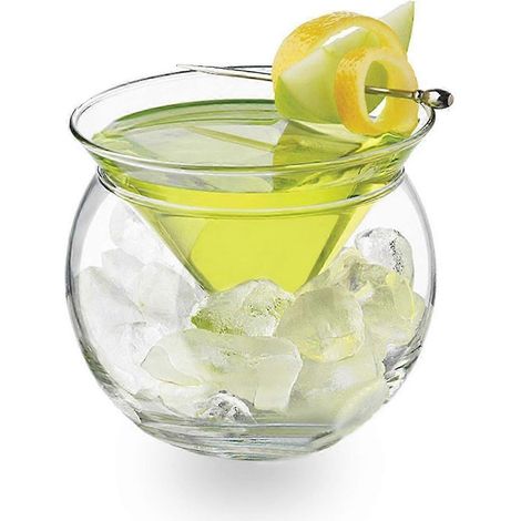 Lot de 2 verres à cocktail rafraîchissants pour caviar et crevettes. avec porte-glaçons. Idéal pour un bar élégant. (1/5)