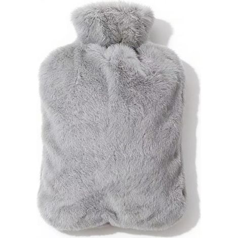 Bouteille d'eau chaude 1L avec housse douce - Anti-fuite - Cadeau pour hommes et femmes (Gris)