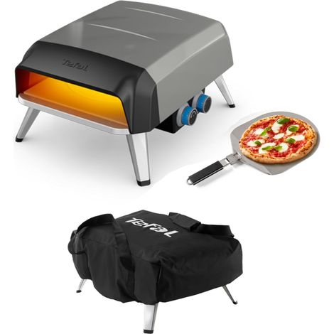 Four à pizza au gaz gris 30 cm avec pierre rotative