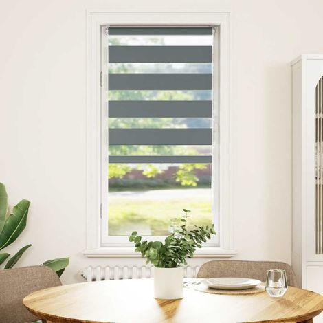 Maison Exclusive - Estor cebra gris oscuro 60x100cm tejido ancho