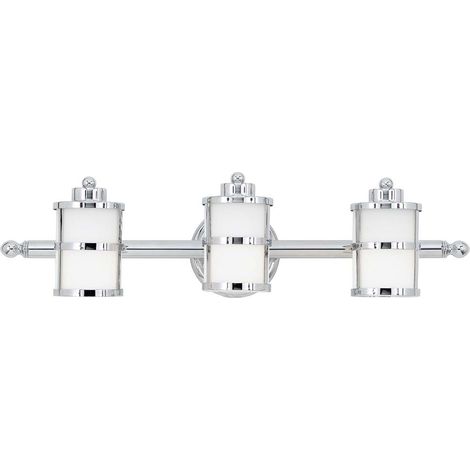Wandleuchte Lampe Spiegelleuchte Badezimmerlampe 3 flammig chrom Glas LED L 66cm