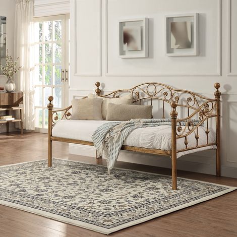 Essendon Vintage Living Room Bedroom Antique Brass Metal Day Bed (1/5)