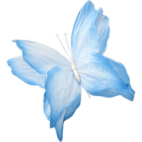 Papillon décoratif en papier fini 50 cm bleu ciel pour décoration de vitrine mariage et allée création florale artificielle (1/5)