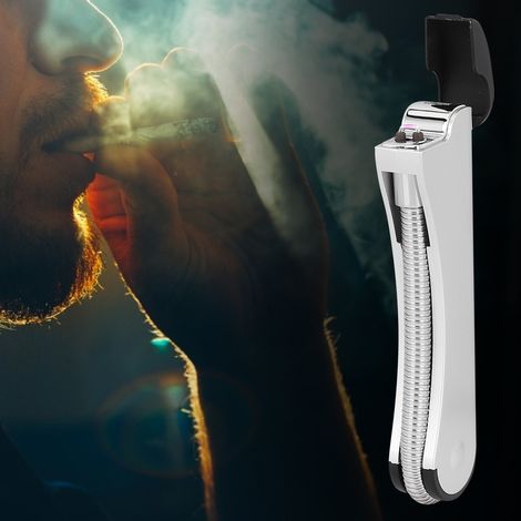 Briquet portable à impulsion d'arc, pliable et USB, gris, cadeau pour homme. (1/5)