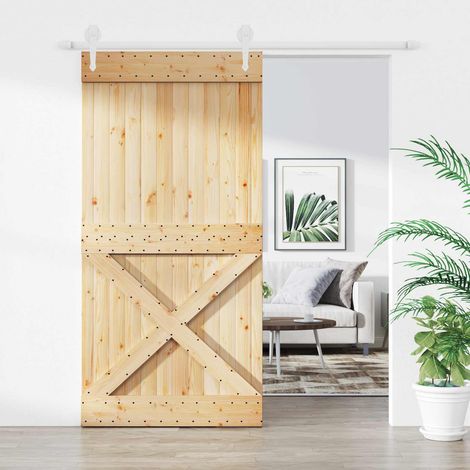 vidaXL Porta scorrevole Naturale e Bianco 100 x 210 cm