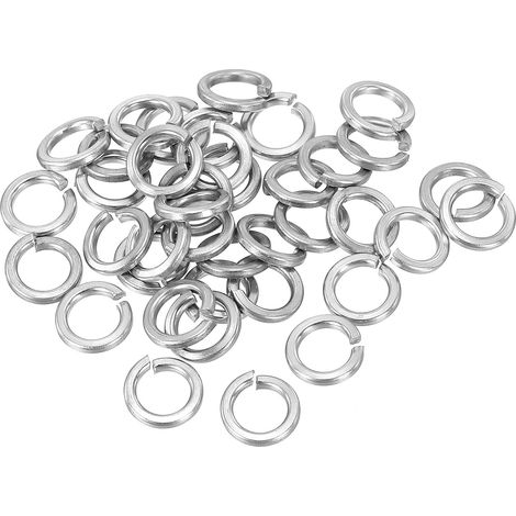 CCYKXAM6 Diviser Verrouillage Rondelle, 30 Paquet 6 mm ID 9,5 mm OD 304 Inox Acier Ressort Serrure Rondelle Élastique Joint pour Vis Boulons, Argent Ton (1/5)