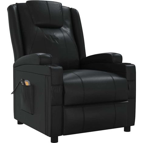 Massagesessel Elektrisch Schwarz Kunstleder vidaXL (1/4)