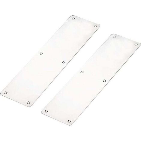 Plaque de Poussée de Doigt de Porte, 2 x Plaque de Doigt de Porte Coupe-feu, Plaque de Poussée 300 x 80mm Acier Inoxydable Brossé Kickplate Protection de Porte/Porte Inférieure avec Vis, Coin Carré (1/4)