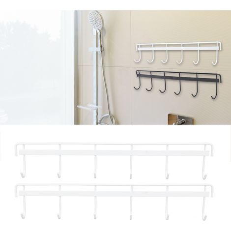 Kleiderhaken aus Edelstahl 304, Türhaken, Wandhaken aus Edelstahl, Haken für schwere Kleidung (6 Haken, 2 weiß) (1/5)