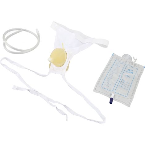 Collecteur d'urine en silicone réutilisable et portable, poche de recueil d'urine pour homme, femme et personne âgée (1/5)